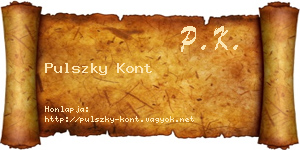 Pulszky Kont névjegykártya